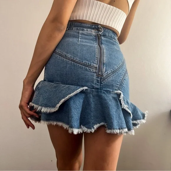 AJE Denim Mini Skirt • Classic Wash • Second Hand • Size 4AU RRP $295 - Picture 2 of 16